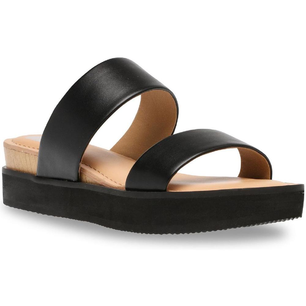Dolce Vita Womens Nilo Black Two-Band Slip On Sport Sandals Shoes NWT